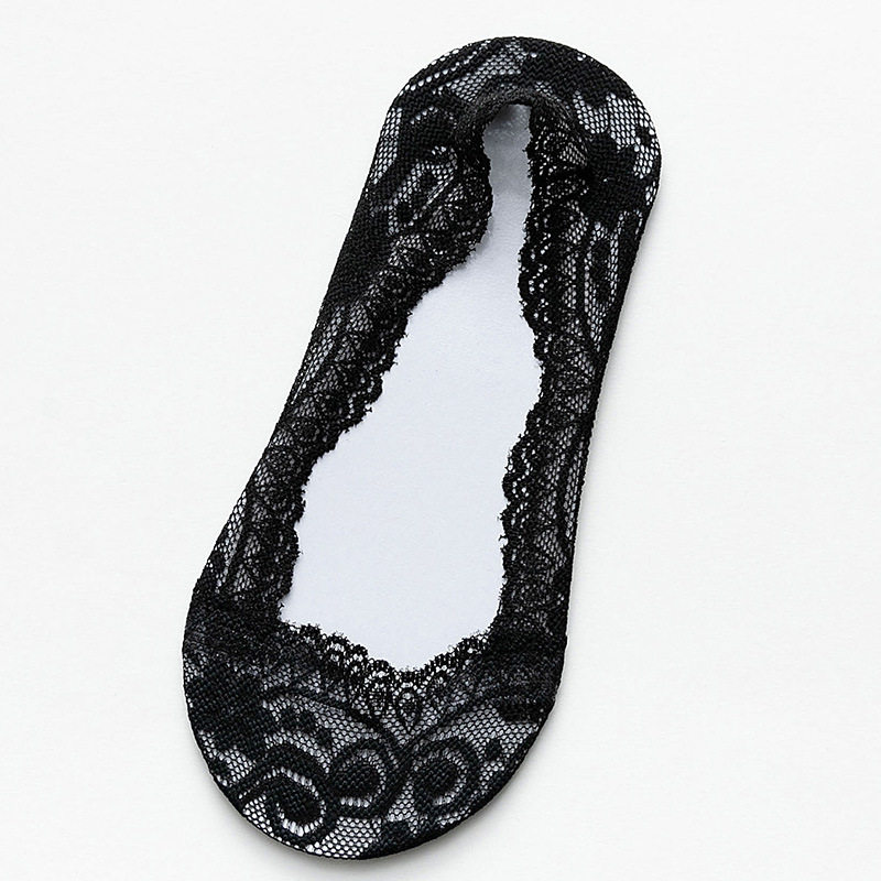 春夏季韩版蕾丝船袜女士硅胶防滑浅口隐形袜纯色棉底袜子厂家批发