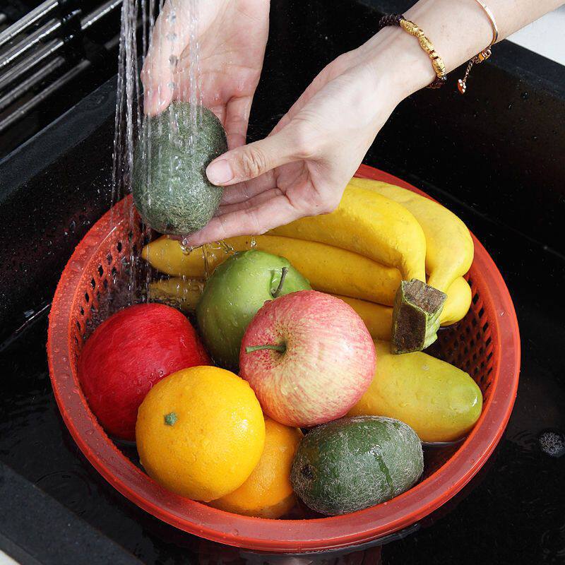 Vegetable Washing Basket Kitchen Vegetable Washing Basket Plastic Drain Basin Drain Basket Washing Household Sieve Thickened Fruit Water Filter Sieve Wholesale