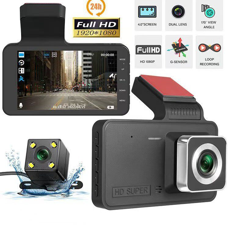 Driving Recorder P600 Dual Lens 4inch Ips High-Definition Night Vision Reversing Image Cycle Recording Cross-Border New Model