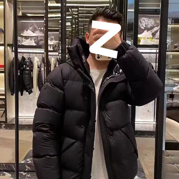 2025 New Black Warrior down Jacket for Men, Winter Trendy Brand Thickened Warm Hooded Puffer Jacket, Short Coat for Men and Women