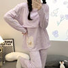 Autumn and winter New pregnant women's pajamas cute bear round neck nursing confinement clothes long sleeve homewear more than suit