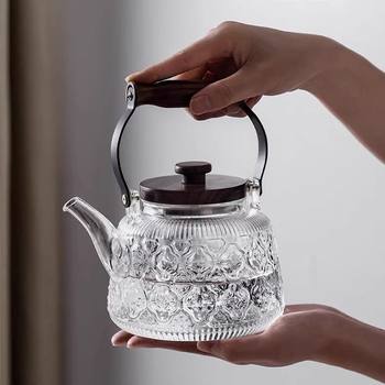 Glass Teapot for Home Use with Handle, Suitable for Stove Top and Electric Ceramic Stove, 2025 New Model, Light Luxury Tea Brewing Set