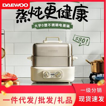 Daewoo S30 Stainless Steel Electric Steamer Double-Layer 18-Liter Household Multi-Function Pot Reservation Steaming and Stewing Standard Three-Layer