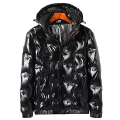 Tiktok Live Popular Winter down Jacket for Men New Hooded down Coat Casual Glossy Short down Jacket