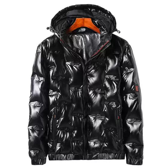 Tiktok Live Popular Winter down Jacket for Men New Hooded down Coat Casual Glossy Short down Jacket