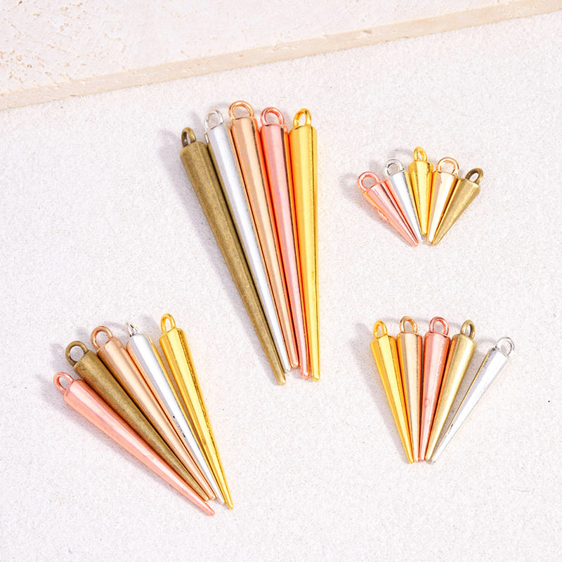 哥特风DIY合金饰品配件古银色锥子挂件手链项链水滴吊坠跨境热销