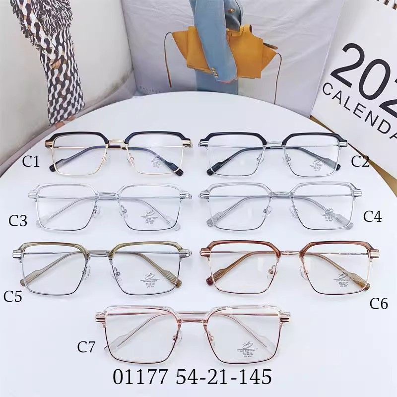 Large Square Frame Glasses with Color-Changing Lenses for Business Men, Prescription Glasses with Trendy and Elegant Design, Non-Prescription Glasses