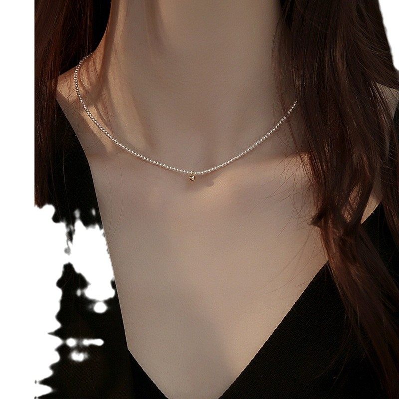 Zhuji pearl necklace natural freshwater pearl baby bead high sense clavicle chain 3-4mm sterling silver wholesale in stock