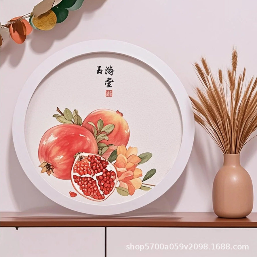 Source Factory Round Photo Frame Display Stand Simple Nordic Round Wooden Picture Frame E-Commerce Exclusive Photo Frame One-Piece Dropshipping