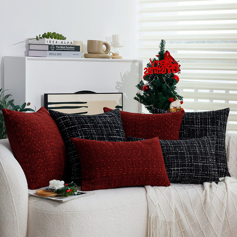 Amazon Christmas red festive cushion sofa bedside pillow pillow cross-border living room sofa cushion cover