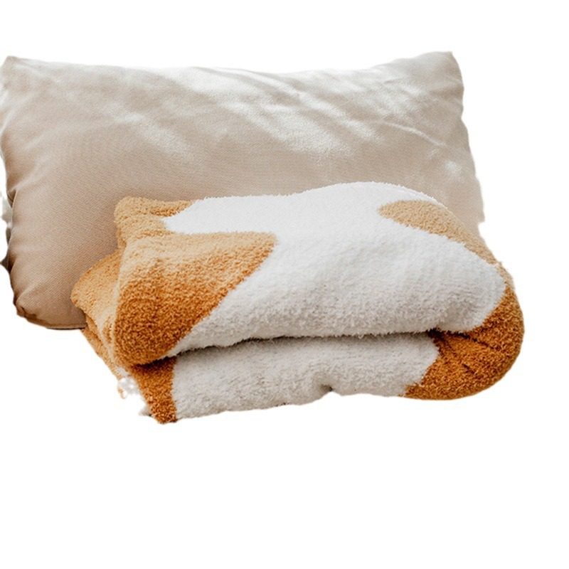 Scandinavian Half-Velvet Knitted Blanket Sofa Blanket Casual Shawl Throw Blanket Office Lunch Blanket B&B Decorative Blanket