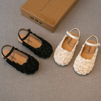 Fashion Girl's Flower Sandals 2024 Summer Korean Style Princess Style Half Bag Lady Shoes Children's Shoes