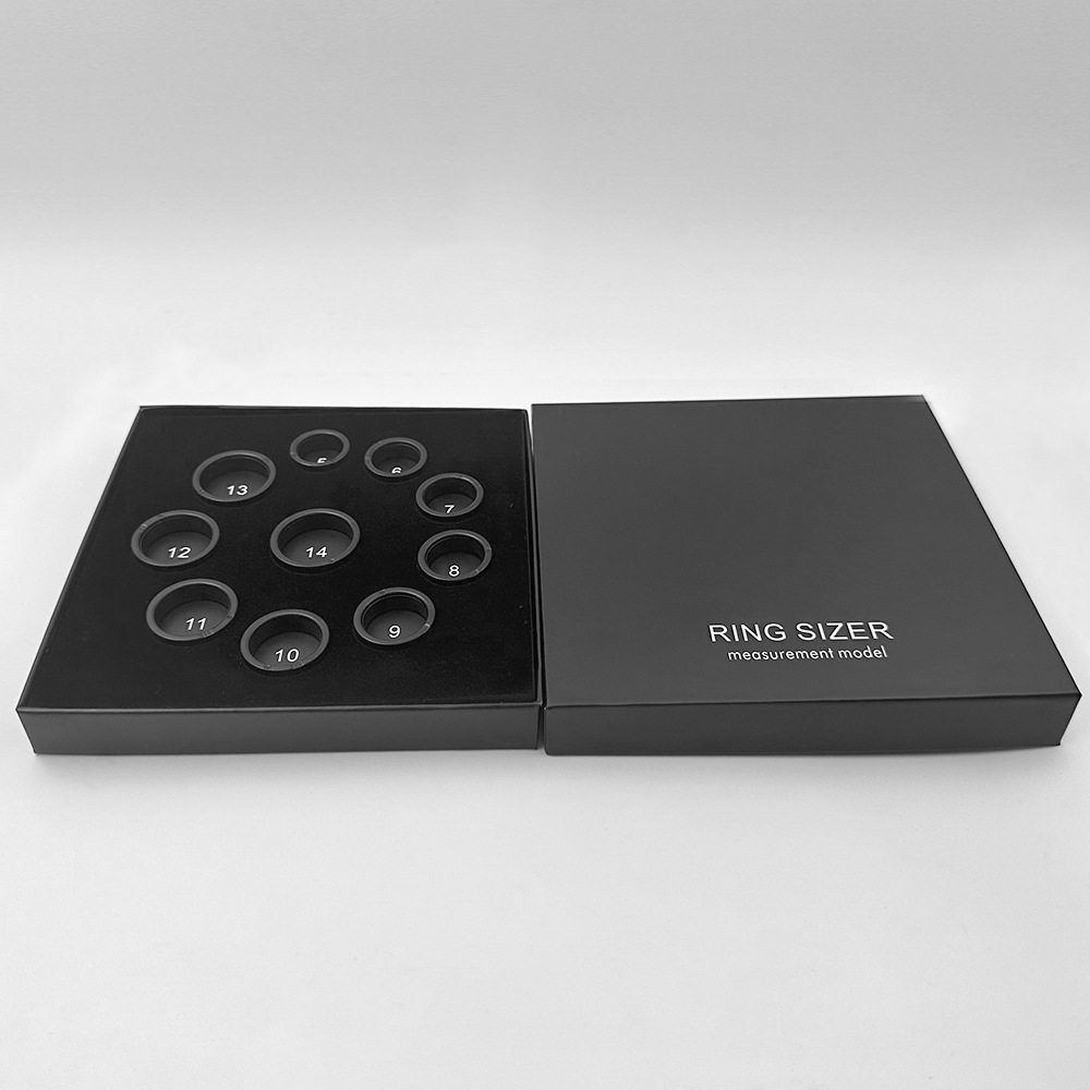 Cross-Border New Smart Ring Finger Size Measuring Device Factory Direct Sales Accurate Unisex Black Finger Mold Box