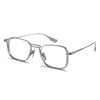 Japanese-Style Ultra-Light Pure Titanium Handmade Square Frame Double-Bridge Glasses for Men, Niche Retro Wide-Rim Glasses Frame with Prescription Dtx125
