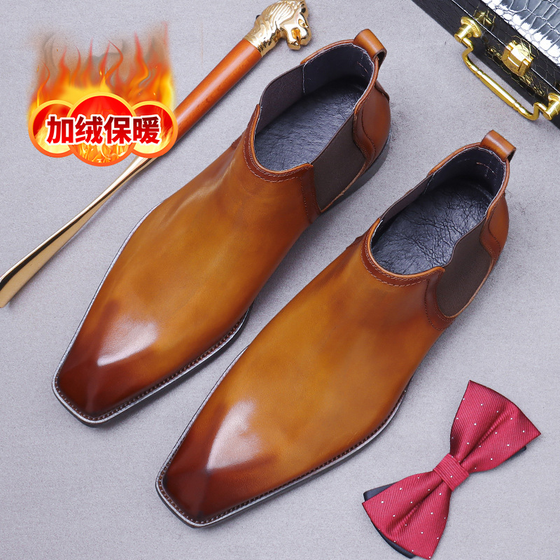 Boot Cổ Thấp Nam Chất Liệu Da Bò Hàng Mùa Xuân Thu Đông