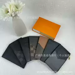 Cross-border Fashion Simple Card Bag Printed Plaid Leather High-end Casual Small Card Holder Foreign Trade Zipper Multi-Card Holder