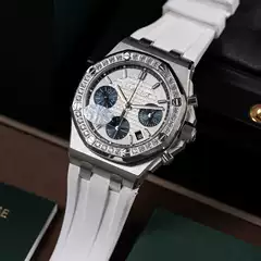 Aijia Pi Ap26231S Women's Watch, Popular on Xiaohongshu, Fashionable Six-Hand Three-Dial Chronograph 7750 Women's Rubber Watch