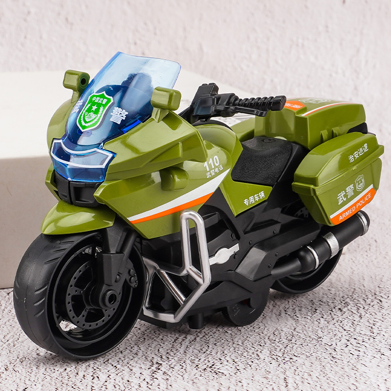 跨境亚马逊抖音儿童玩具男孩仿真玩具摩托车夹娃娃机惯性玩具车子