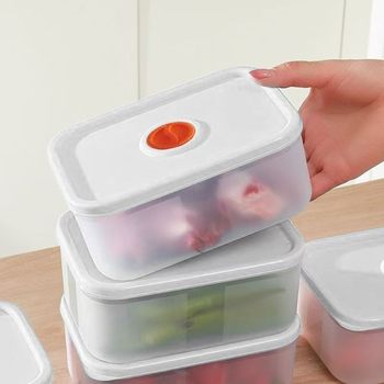 Refrigerator Storage Box Food-Grade Heatable Crisper Kitchen Stacking Organizer Timer Freezer Box Sealed Frozen Meat Box