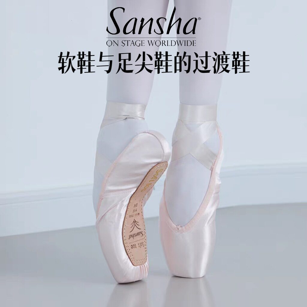 Балетные туфли Sansha sansha, переход от пуантов к мягкой обуви, обувь для тренировок Изображение 1