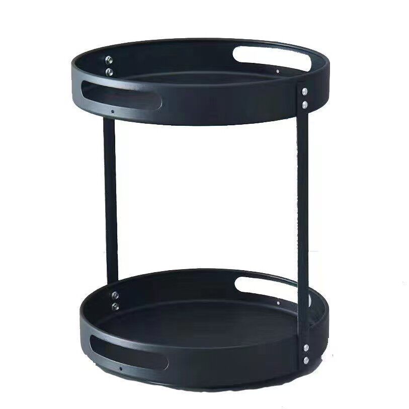 Kitchen Storage Rack Double-Layer Rotating Spice Rack Desktop Storage Organizer Spice Box Integrated Multi-Grid Storage Rack