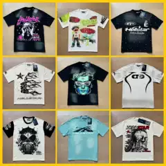 2024 Summer New American Trendy Brand Hell Star Men's and Women's Couple Wear Large Size Loose Pullover Short-Sleeved T-Shirt Tee
