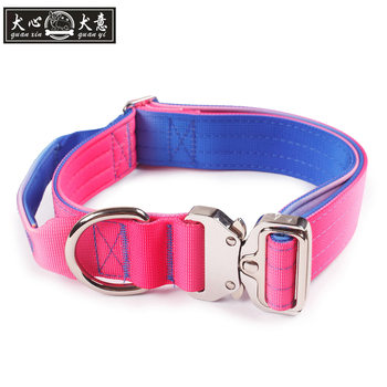 Cross-border in stock Pet Collar Gradient Color Explosion-proof Large, Medium and Small Dog Training Tactical Collar Amazon Hot Sale