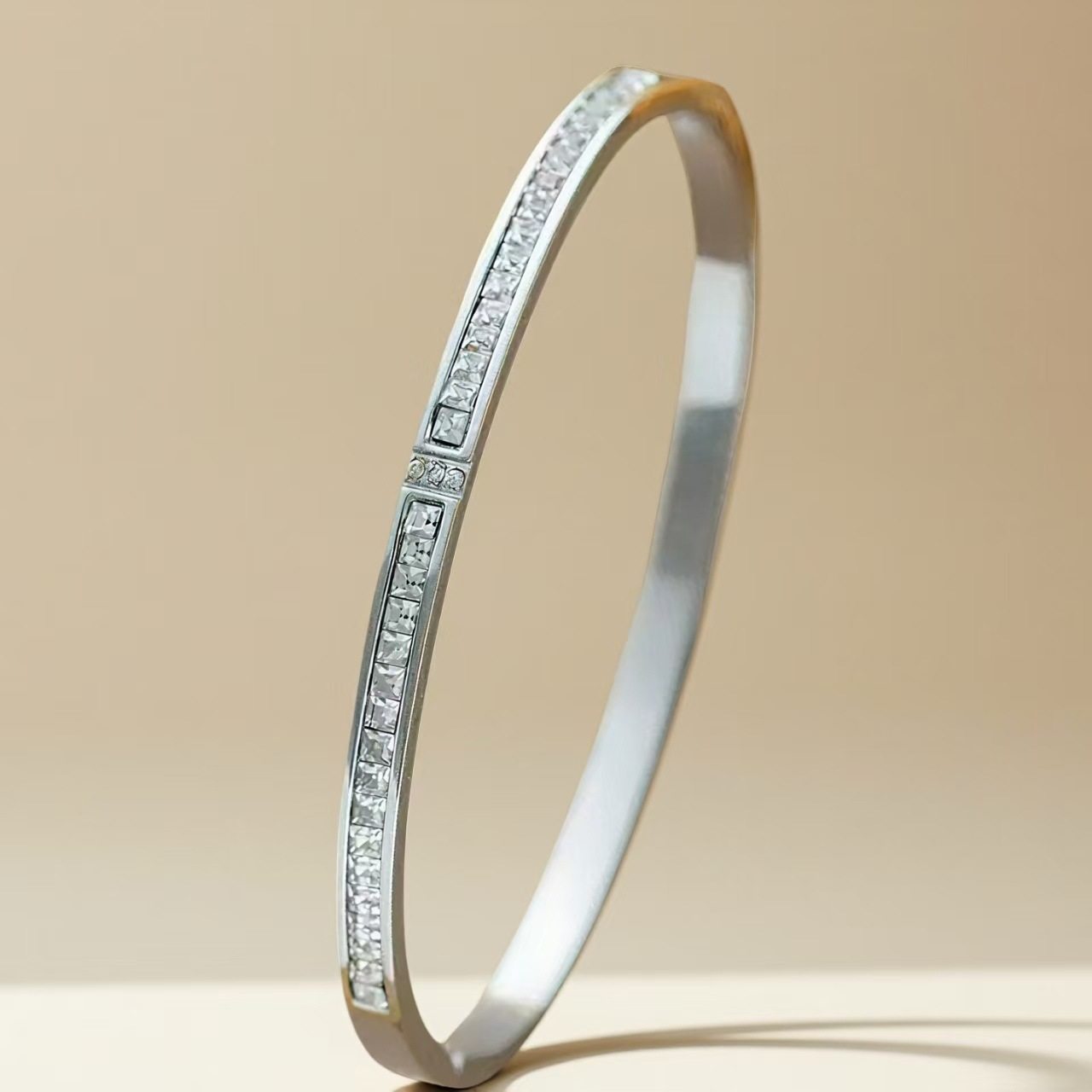 钛钢手镯女生高级感小众满天星不掉色镶钻精致排钻ins风满钻手环