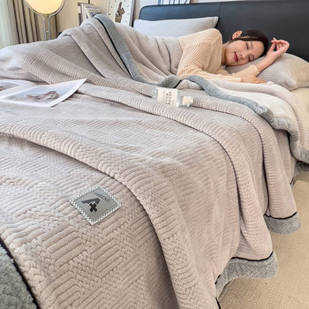 Category a Maternal and Infant Grade Warm Simple Knitted Blanket Thickeneded Nap Blanket Sofa Blanket Double-Sided Autumn and Winter Air-Conditioned Blanket