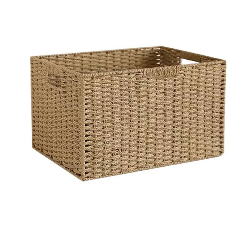 Plaid Cabinet Storage Basket, Woven Snack Toy and Sundry Storage Box, Woven Basket, Wardrobe Drawer-Type Storage Box