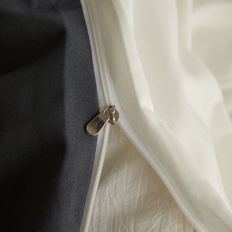 Japanese Style Kit Non-printed Style Four-piece Set Double-piece Quilt Cover Student Dormitory Solid Color Bed Sheet Quilt Cover Bed Cover Three-piece Set