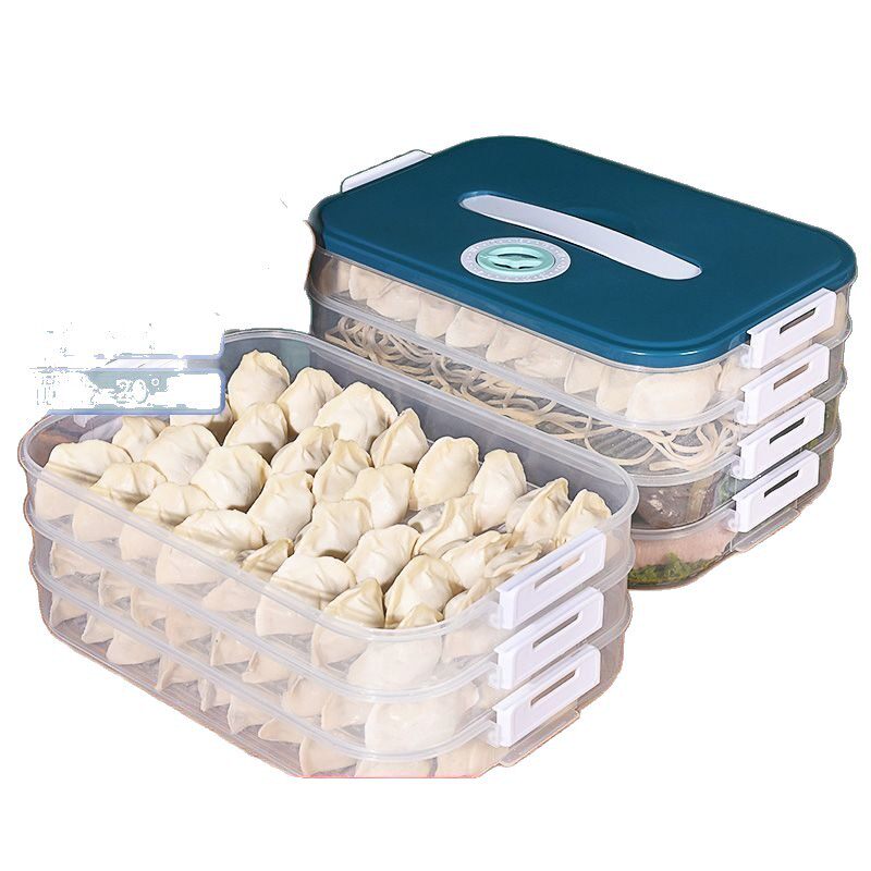 Dumpling Box Frozen Dumpling Box Refrigerator Storage Box Household Large-Capacity Quick-Frozen Chaotic Frozen Preservation Box Multi-Layer