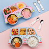 304 Stainless Steel Children's Car Dinner Plate Removable and Washable Baby Food Bowl Creative Cartoon Split Plastic Plate Set