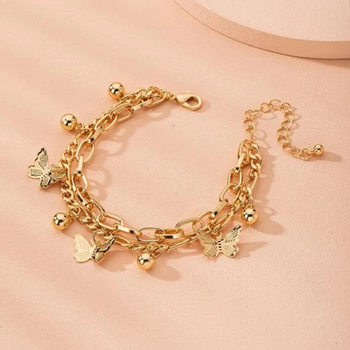 European and American fashion bracelet ins fashion bracelet butterfly bracelet simple suit bracelet wholesale tassel bracelet