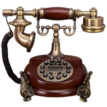 920C European-Style Antique Telephone, Old-Fashioned Retro Home Landline, Living Room, Fashionable and Creative Button Display Phone