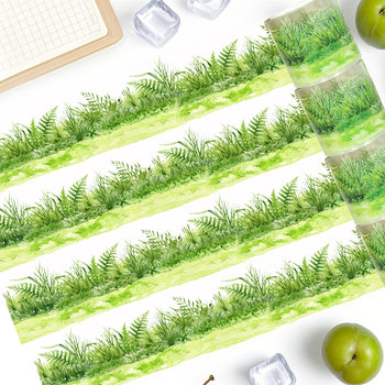 Grass Shadow Green Pet Tape Fresh Grass Journal Decorative Tape Watercolor Plant Journal Landscaping DIY
