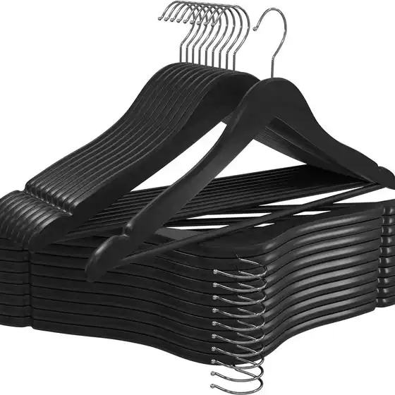 Black wooden hanger suit suit solid wood hanger Hotel cross-border clothes hanger adult clothes hanger wholesale