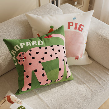 Dopamine Pillow Sofa Living Room Cushion Waist Square Car Bedside Pillow Cartoon Cute Pillow Case Wholesale
