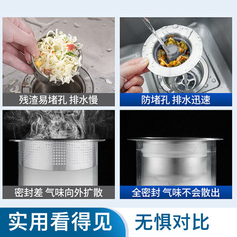 Stainless Steel Kitchen Sink Pop-Up Core Drain Sink Filter Basket Washbasin Water Blocking Cover Leaking Plug