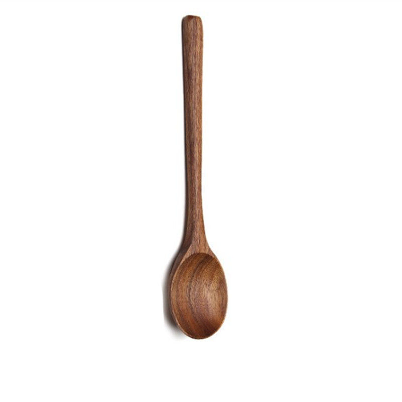 Wooden spoon acacia wood tableware Japanese fork wooden spoon suit household unpainted wooden spoon spoon spoon can be printed LOGO