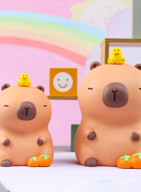 情绪卡皮巴拉存钱罐搪胶耐用储蓄送孩子礼物桌面摆件礼物