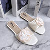 2025 Cross-Border Summer New Style Zar European and American Fashion Elegant Floral Design Small Fragrance Flat Slippers