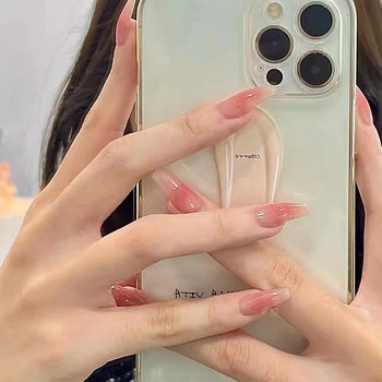 Simple Pure Desire Manicure Wearable Nails Long Ice Blush Nails Removable Student Fake Nails Wholesale