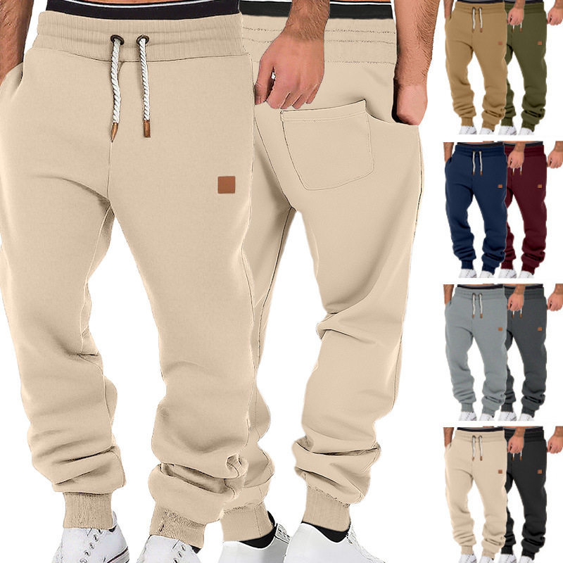 Men's Clothing Men's Pants Spring and Autumn Solid Color Trendy Sports Casual Sweatpants Loose Jogger Stacked Pants
