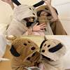 Cartoon puppy blanket autumn and winter thickened shawl office nap warm plush hooded blanket cute Cape fashion