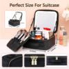 Cross-Border Popular Cosmetic Bag with Light, Mirror and Three-Color Light, Large Capacity, High-End Cosmetics Storage Cosmetic Case