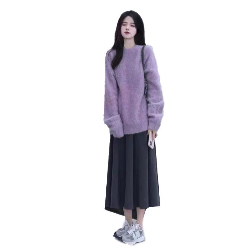 Maternity Wear 2025 New Autum Korean Fashion Sweater + Skirt Maternity Suit