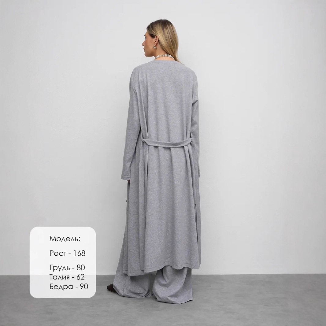 Long Modal Cardigan with Belt Loose Fit Button Closure Cozy Style Perfect for Casual Wear or Layering Wholesale