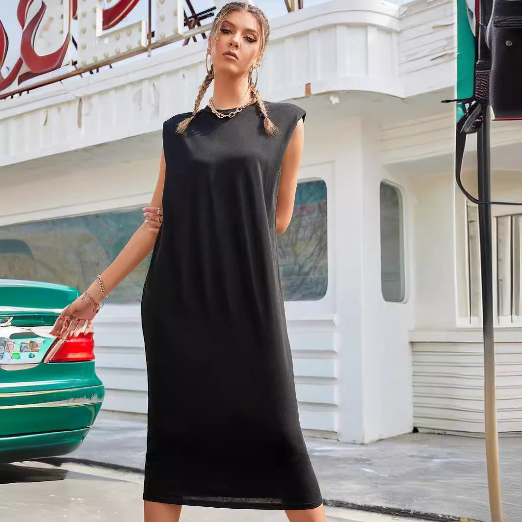 Loose Fit Casual Solid Color Dress Comfortable Fabric Versatile Style Perfect for Everyday Wear Wholesale Available