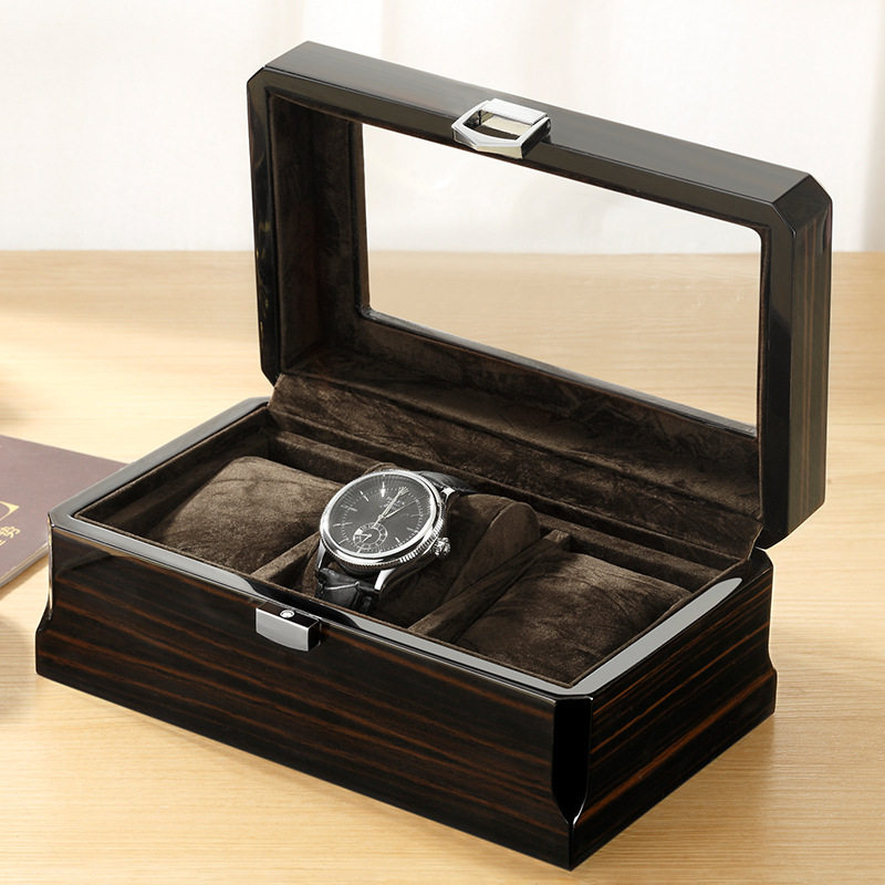 Watch Box Wooden Skylight Watch Box Wooden Jewelry Bracelet Bracelet Storage Box with Lock Watch Jewelry Display Box